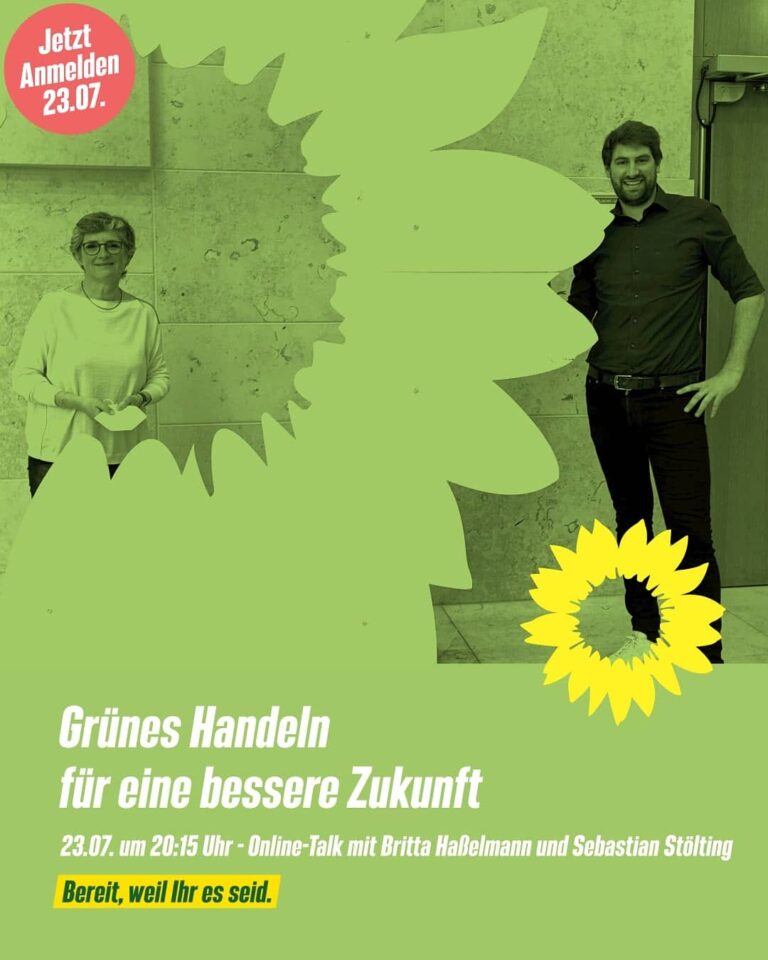 „Grünes Handeln für eine bessere Zukunft“ – Online-Talk mit Britta Hasselmann und Sebastian Stölting