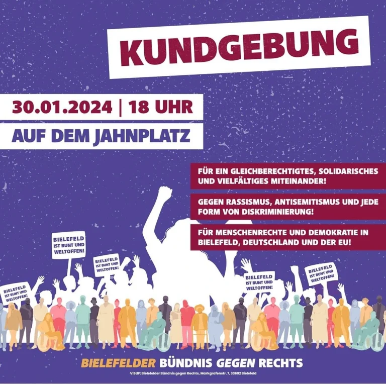 Kundgebung des Bielefelder Bündnisses gegen Rechts