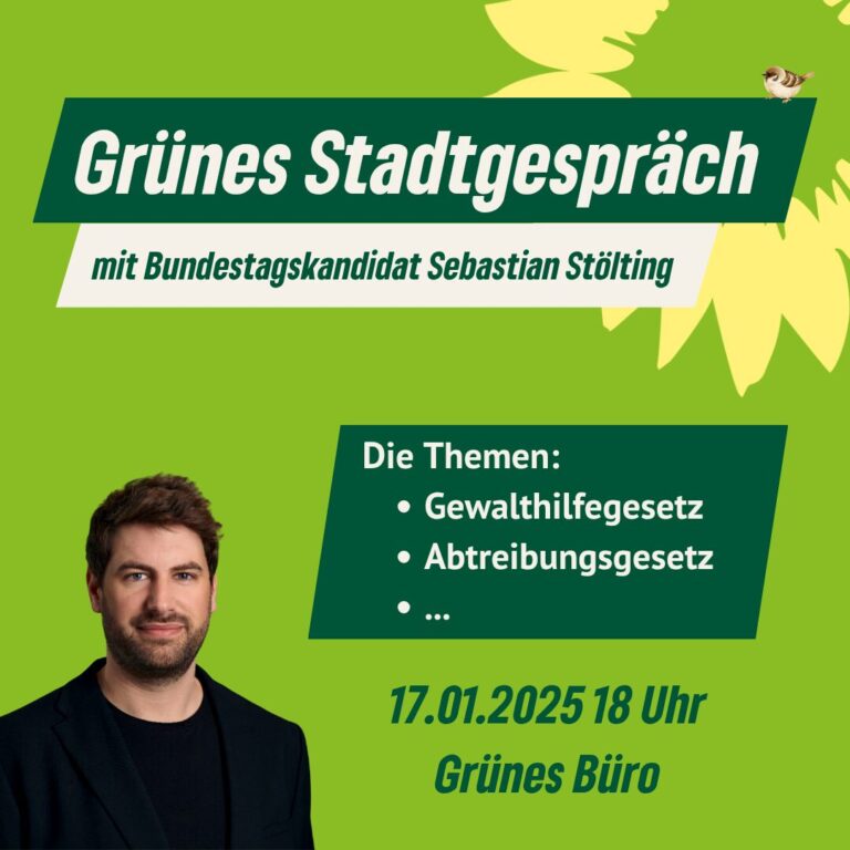 Grünes Stadtgespräch am 17.01.