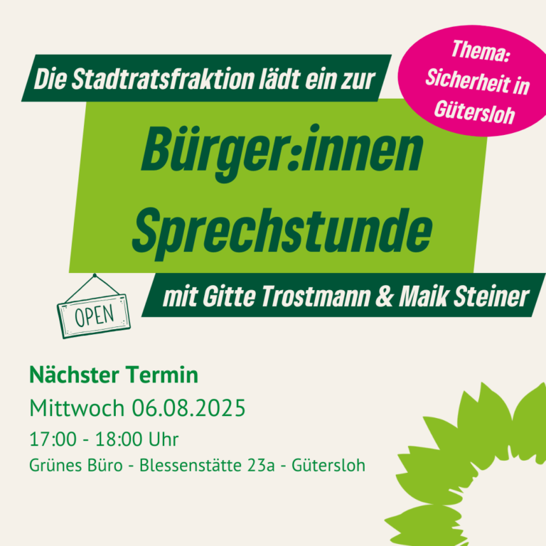 Bürger:innen Sprechstunde zum Thema Sicherheit in Gütersloh