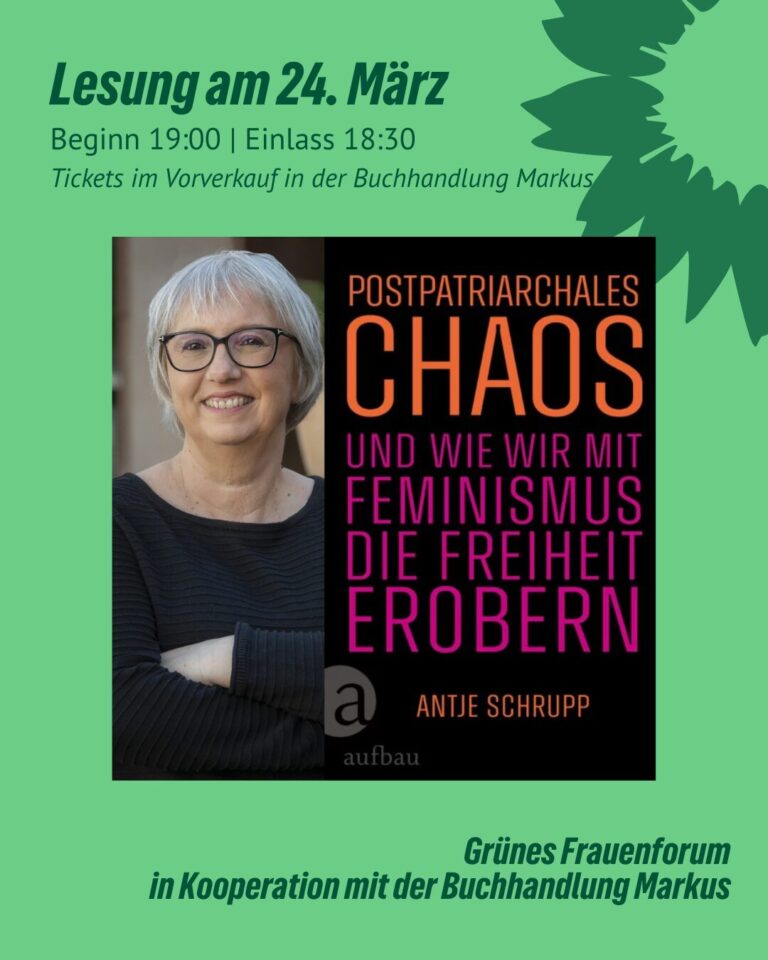 Lesung mit Autorin Antje Schrupp: Die Zeit des Patriarchats ist vorbei
