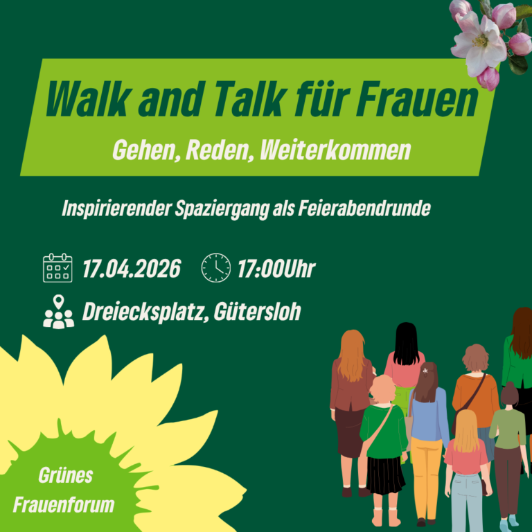 Gleichberechtigung, Feminismus, Zusammenhalt: Grünes Frauenforum Gütersloh lädt zum Walk & Talk ein